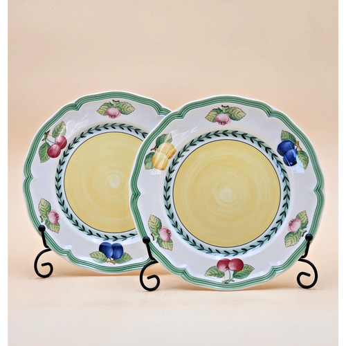 Set 2 Vtg Villeroy & Boch French Garden Fleurence 8" Bread Butter Salad Plates