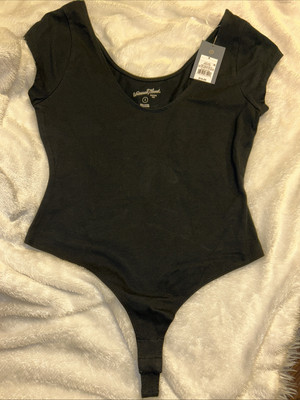 Women's Rib Sleeveless Bodysuit - Universal Thread Black Small