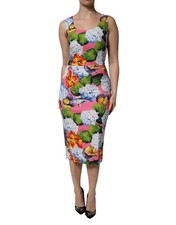 Dolce & Gabbana Multicolor Floral Sleeveless Sheath Women's Dress Authentic