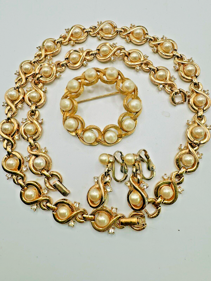 Faux Pearl & Red Carnelian Jewelry Set – Necklace, Bracelet, Earrings For Women, Silver Tone - View #8