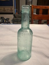 VINTAGE EARLIER 1900S LEA PERRINS WORCESTERSHIRE SAUCE CLEAR W GRN TINT BOTTLE