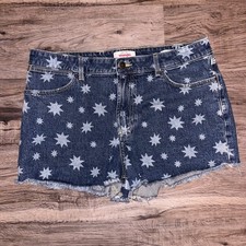 Wrangler Denim Shorts Star Print High Rise Cut Off Jean Shorts