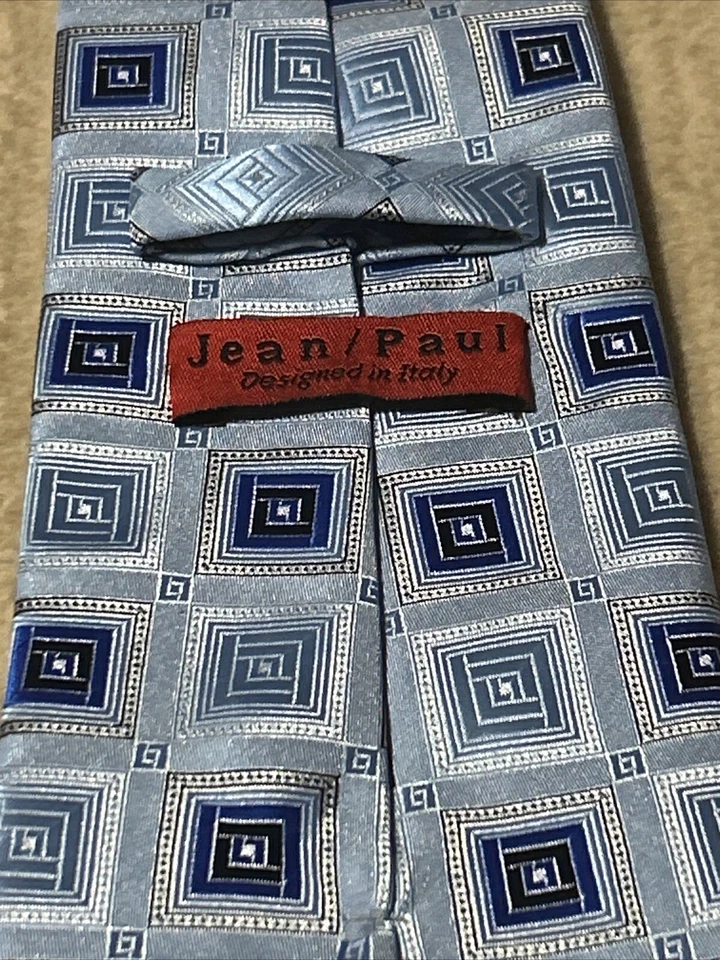 Corbata Hombre 58” Jean Paul Azul 100% Poliéster Diseñada en Italia Foto 4 de 4