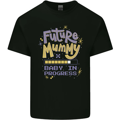 Future Mummy New Baby in Progress Pregnancy Herren Cotton Maglietta Tee Top