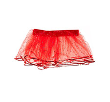 Kids Holographic Hearts Red Glitter Tutu Tulle Dancewear Ballet New