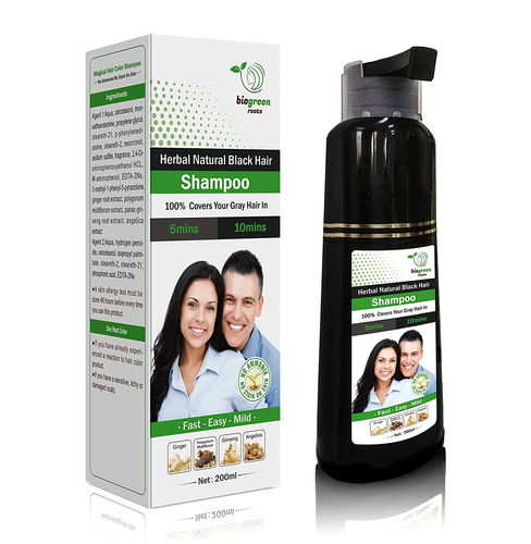 Champú natural para color de cabello negro BIOGREEN ROOTS 200 ml con hierbas - falso negro - Imagen 7 de 12