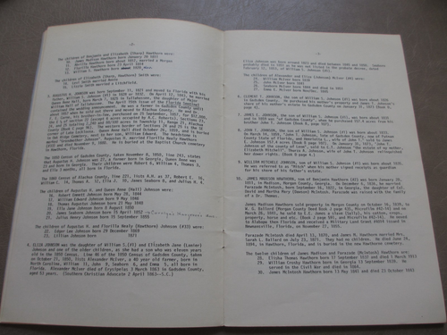 Vintage 1978 Hawthorn & Johnson Alachua County Early Settlers Genealogy Florida - Picture 7 of 10