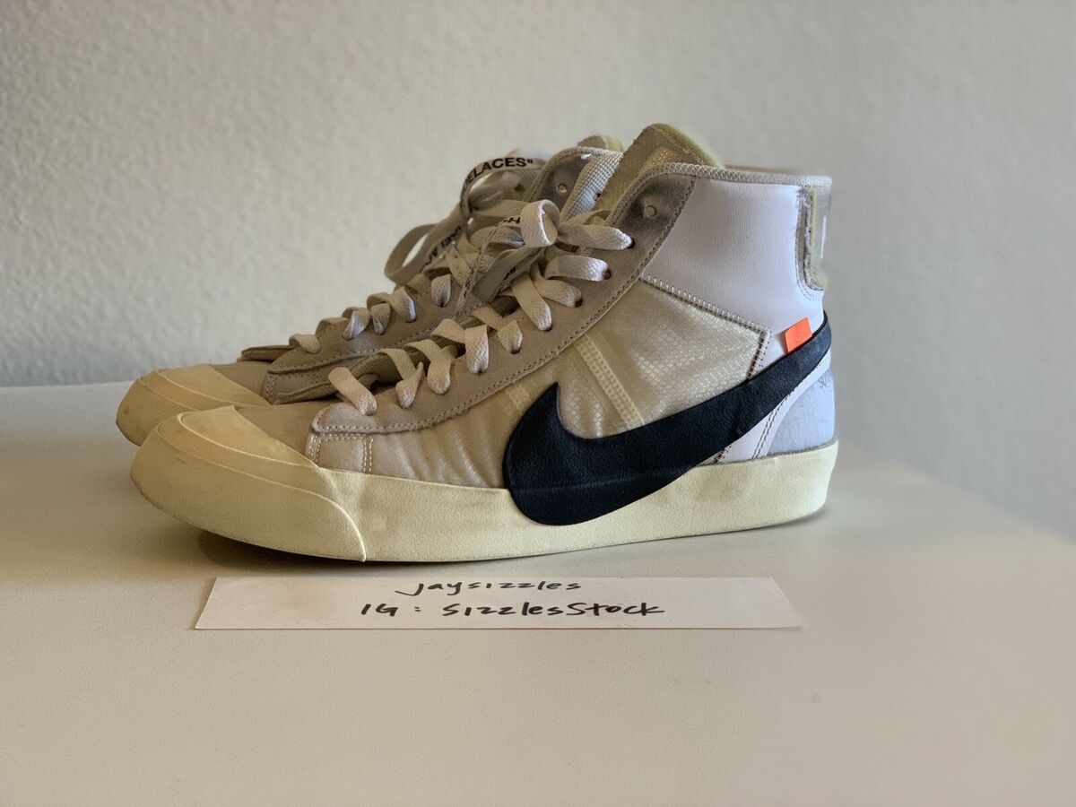 Size 10 - Nike Blazer Mid x OFF-WHITE The Ten 2017 - OG BOX, ZIP TIE AND  LACES 887223259084