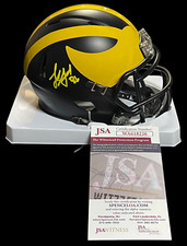 LUKE SCHOONMAKER SIGNED MICHIGAN WOLVERINES MINI HELMET JSA COA