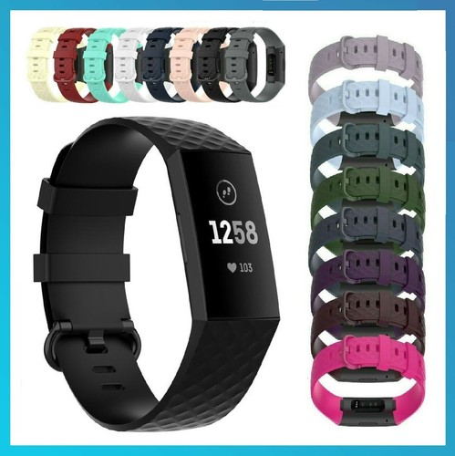 For Fitbit Charge 3 4 Sports Band Silicone Replacement Strap Wristband ...