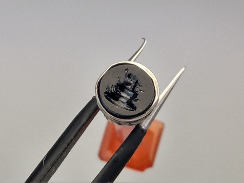 Sello de cera de ágata en miniatura tallado con cresta familiar - Imagen 3 de 14
