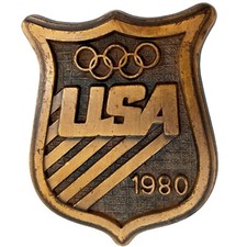 1980 US Olympic Belt Buckle Collectible Vintage Sports Athlete Games