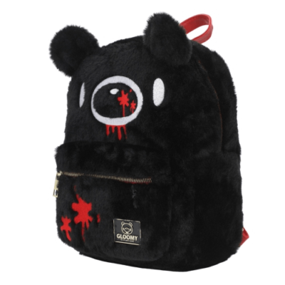 Bioworld Gloomy Bear Mori Chack Black Fuzzy Plush Mini Backpack | eBay
