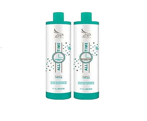 Kit Lissage Brésilien Kératine ZAP ALL TIME - Masque 1L + Shampoing 1L - Professionnel