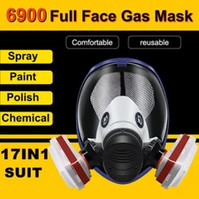 Large Gas Mask 6900 Respirator Full Face Chemical Spray Paint Epoxy Resin Safety