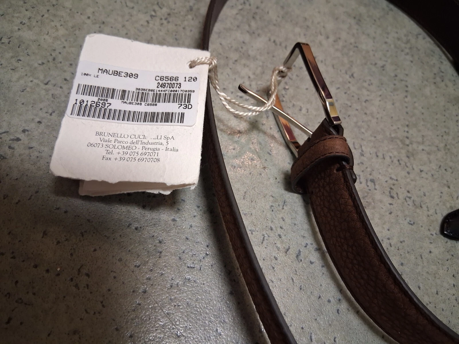 Brunello Cucinelli — new TAGS ON BRUNELLO CUCINELLI BELT 120 MM $945 BROWN ITALY MADE pouch included