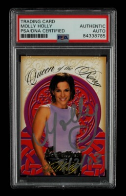 Molly Holly Signed 2003 Fleer WWE Aggression Queens of the Ring #5 Inscribed PSA