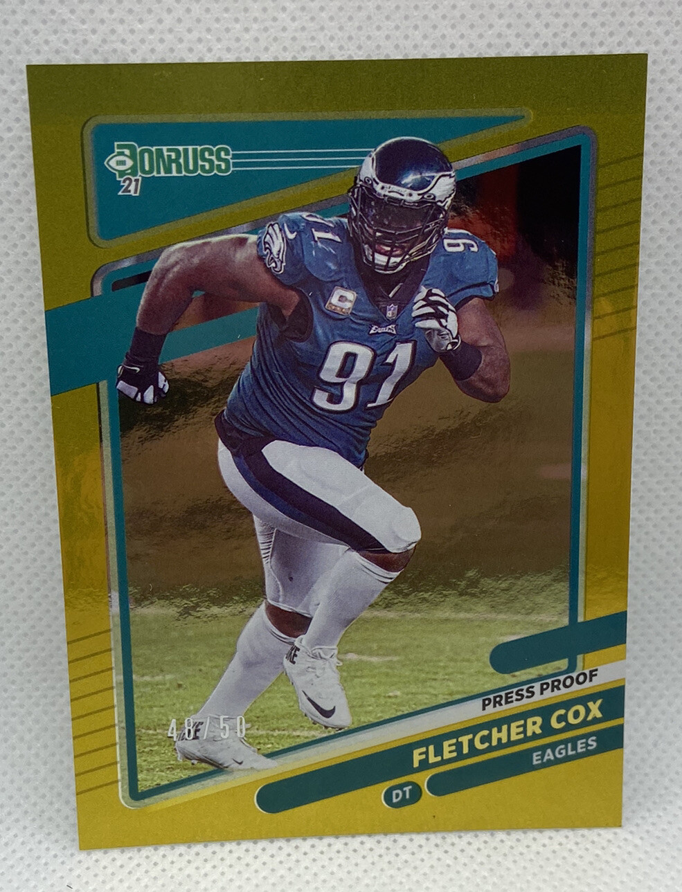 2021 Donruss Fletcher Cox GOLD PRESS PROOF Parallel /50 115 EAGLES