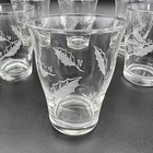 Set of 6 Vintage 60s 70s Screen Printed Glass Wine Water Glasses