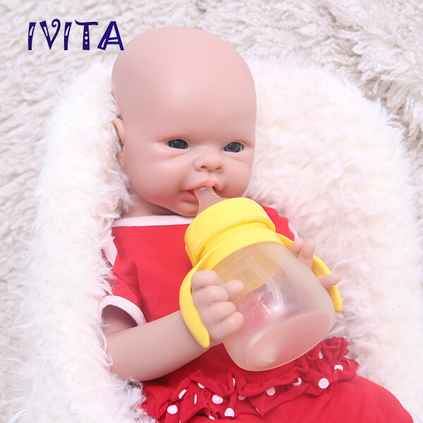 IVITA 20"" Boca Abierta Silicona Bebé Niña Adorable Silicona Recién Nacida Muñeca