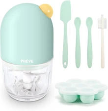 Mini Baby Food Processor Kits for Fruit, Vegatable, Meat/ Puree Blender (Green)