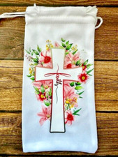 Soft Eye Sunglasses White Accessory Pouch Pull Top Portable Faith Cross Pink