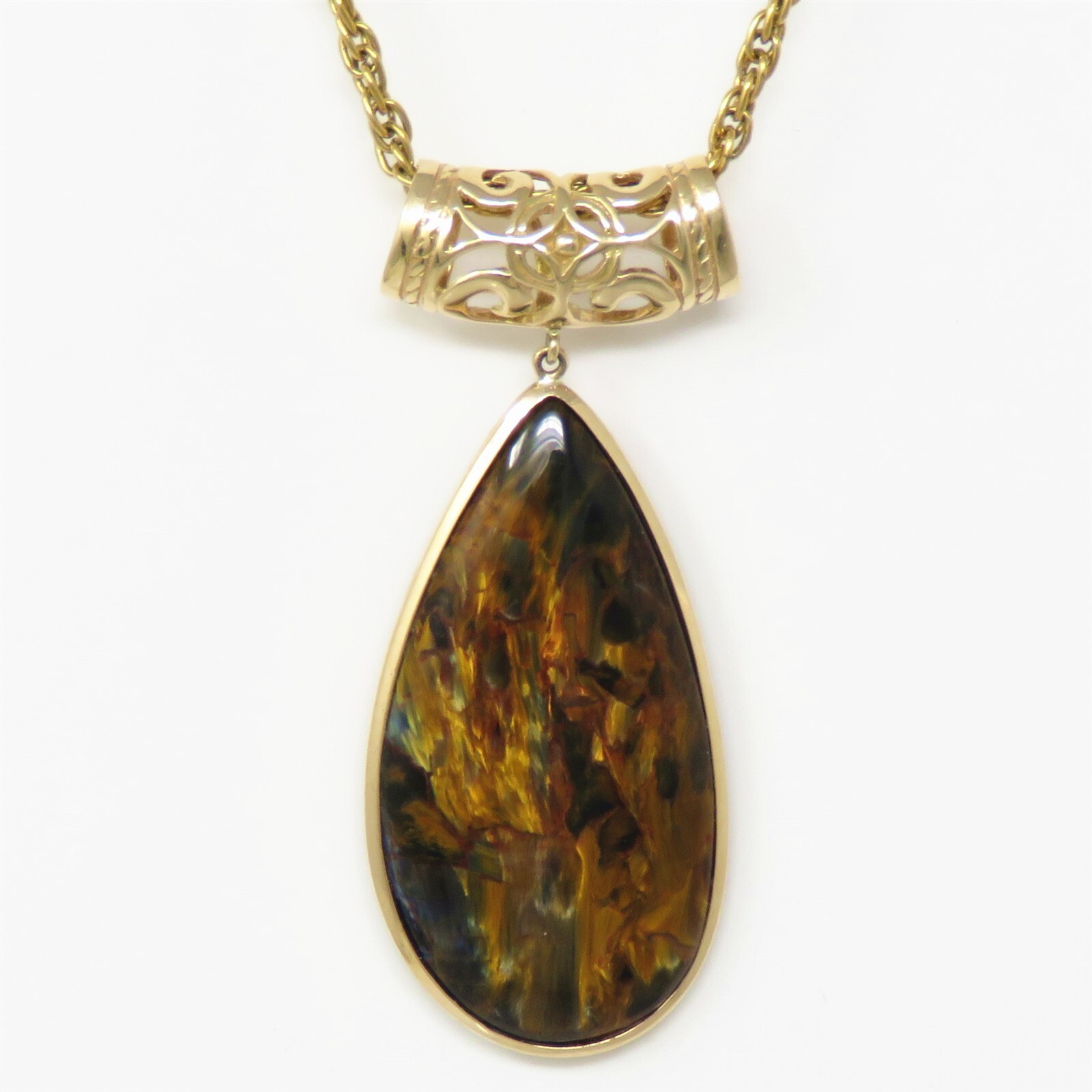 NYJEWEL 14k Yellow Gold Large 20ct Agate Pendant - image 1