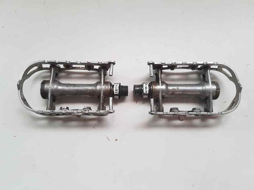 Vintage Zeus Pedals Patent French Thread Bike Chrome Clips Bicycle Eroica Spain