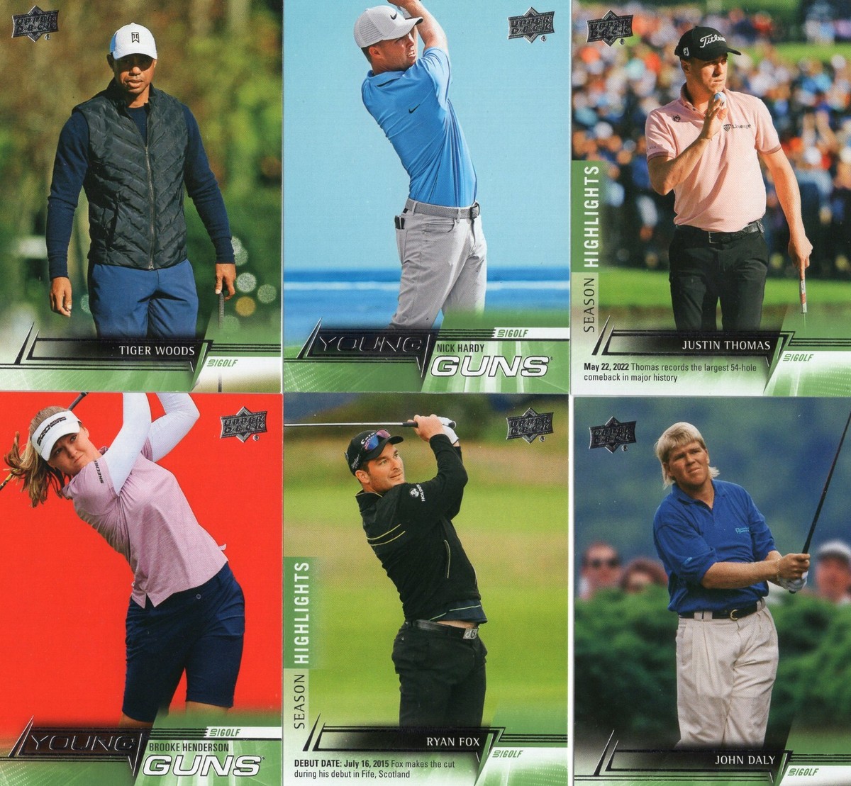 2024 Upper Deck Golf PGA Trading Cards - Base + Young Guns - You Pick!