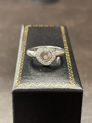 Vintage Chopard Happy Diamonds Floating Diamond Heart Ladies Ring