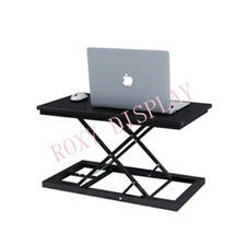 Ergonomic Black Adjustable Height Sit Stand Converter Monitor Riser #ASD-21031BK
