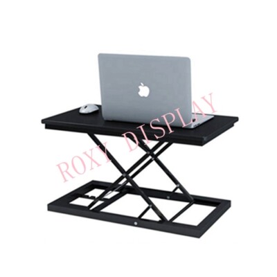 Ergonomic Black Adjustable Height Sit Stand Converter Monitor Riser #ASD-21031BK
