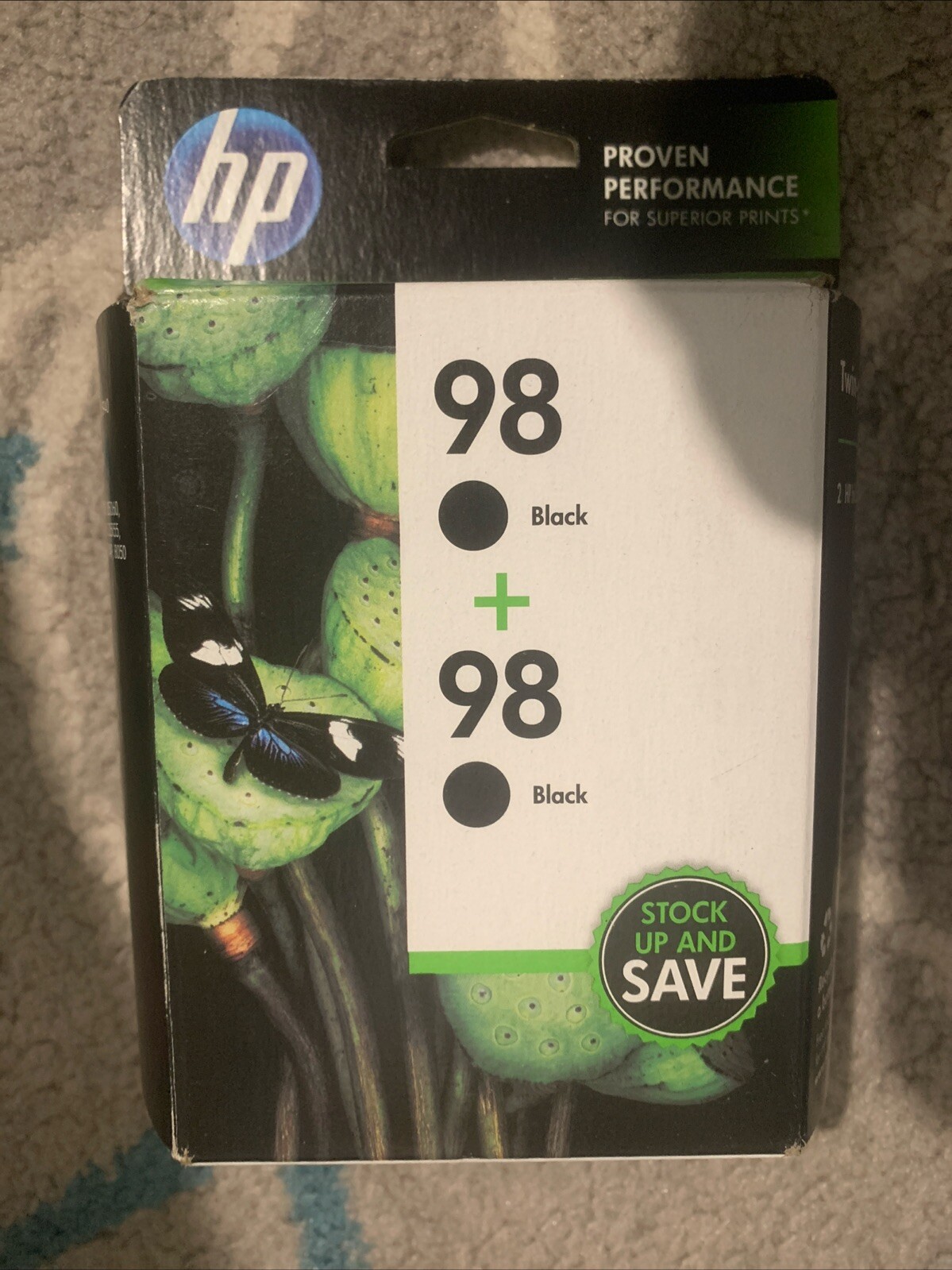 HP 98 (C9514FN) Black Ink Cartridge Twin Pack - Genuine Sealed New Exp 09/2015-image