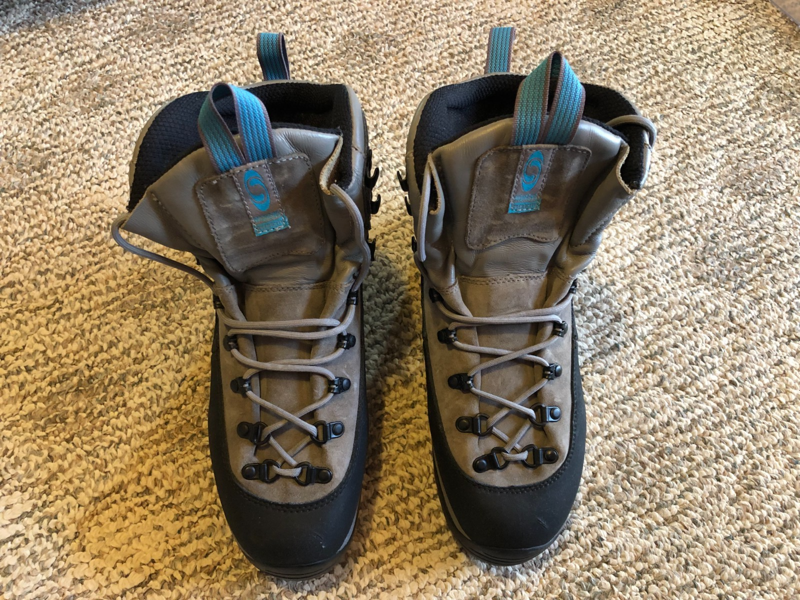 Salomon Stivali da Arrampicata Donna Taglia 9 Nero Grigio Turchese Contagrip