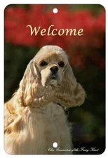 Cocker Spaniel Buff Aluminum Indoor/Outdoor Welcome Sign