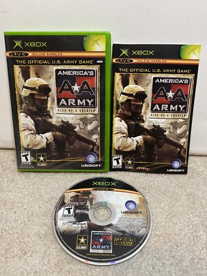 RARE Authentic Microsoft Xbox America's Army Rise of a Soldier Complete CIB HTF!