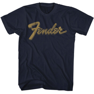 ハンドメイドn Fender Guitar Vintage Gold Logo Men's T Shirt | eBay