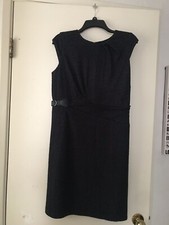 Ann Taylor Black W/Tiny Square Grey Pattern Sleeveless Dress Women's Size 8P