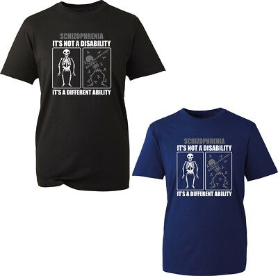 T-Shirt Schizophrenie It's Not A Disability It's A Different Ability Skull Dab