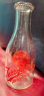 Vintage Terryland Dairy Products Glass Milk Bottle One Quart Red Logo