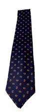American Traditions Polyester Men’s Tie Made in the USA Black with Red Paisley