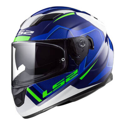 LS2 FF320 STREAM EVO AXIS WHITE BLUE MOTORCYCLE SCOOTER HELMET SIZE XS S M L XL