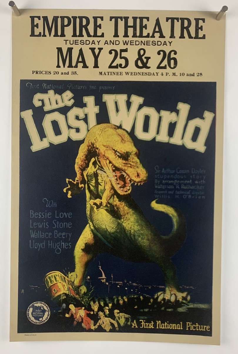 LOST WORLD Original Movie Poster Window Card 1925 Early Sci-Fi T