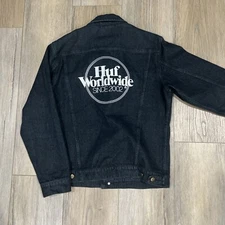 HUF Worldwide Since 2002 Men's Black Denim Jacket Size L