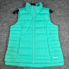 Lands End Vest Womens Small Mint Green Zip Down Puffer Packable Lightweight Hike