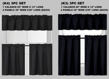 3PC SET WINDOW SMALL CURTAIN FOAM LINED BLACKOUT PANELS IN 24" OR 36" LENGHT