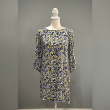 Blue/Yellow Old Navy Floral L/S Dress Size M EUC