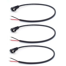 3PCS 0.3M/1FT 22AWG 5.5mm x 2.1mm 90 Degree Right Angle DC Power Male Plug Ja...