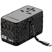Verbatim Reiseadapter Gan III Eu/Uk/Us USB-C/USB-A 85W Schwarz