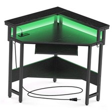 Conner Desk Home Office Computer Desk for Small Space with LED 31 IN Black